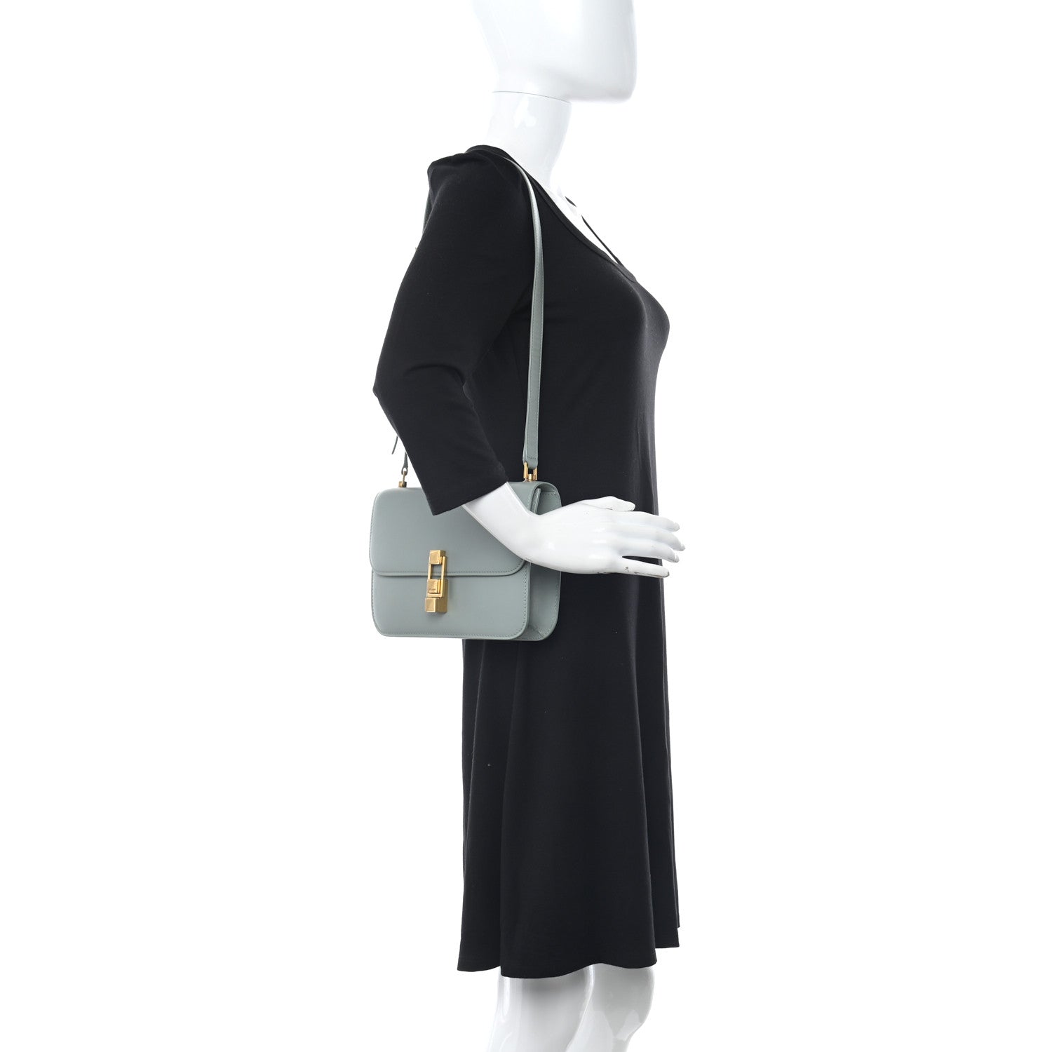 Saint Laurent Smooth Calfskin Carre Satchel Vert Opaline 2 of 14