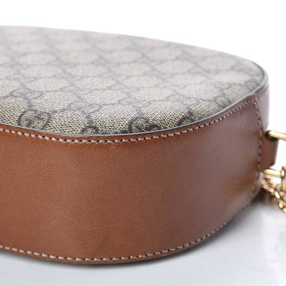 Gucci GG Supreme Monogram Cuoio Toscano Mini Chain Shoulder Bag Beige Ebony Cuir 6 of 10
