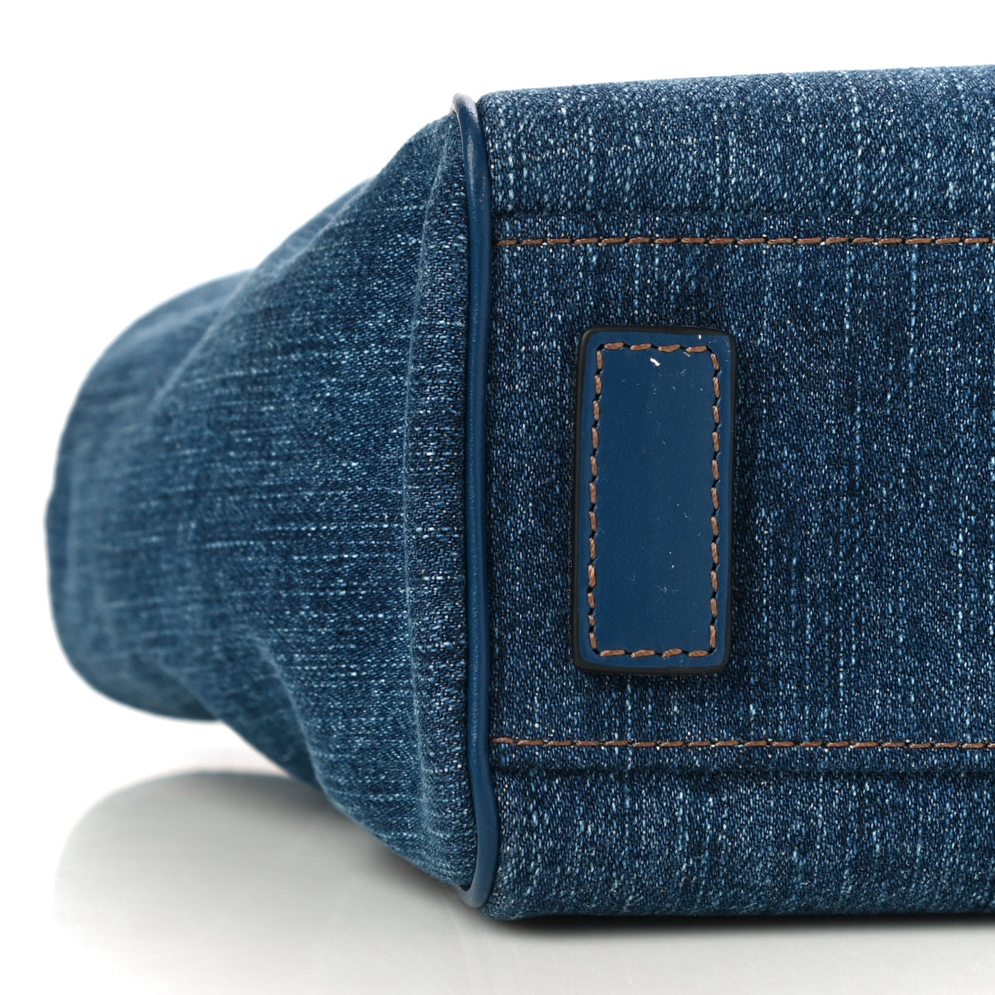 Denim Mini La Medusa Chain Tote Navy Blue