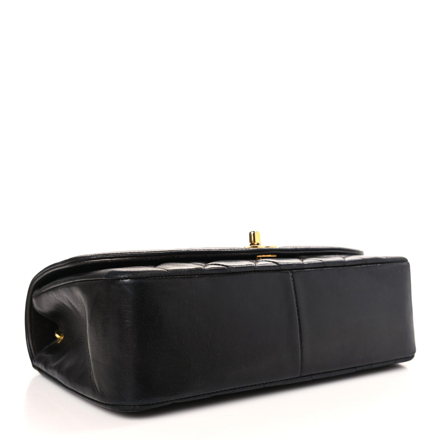 Lambskin Quilted Medium Single Flap Black