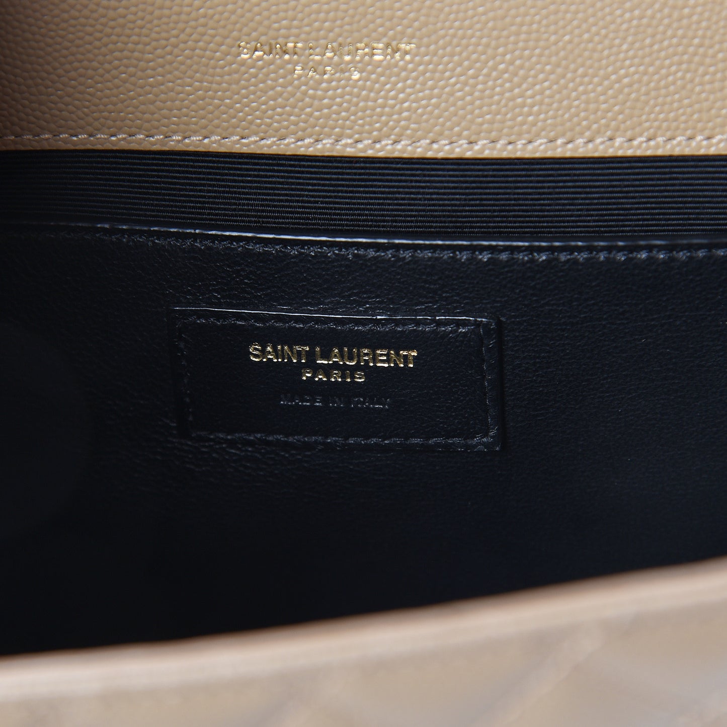 Grain De Poudre Textured Mixed Matelasse Medium Triquilt Monogram Satchel Latte Cream