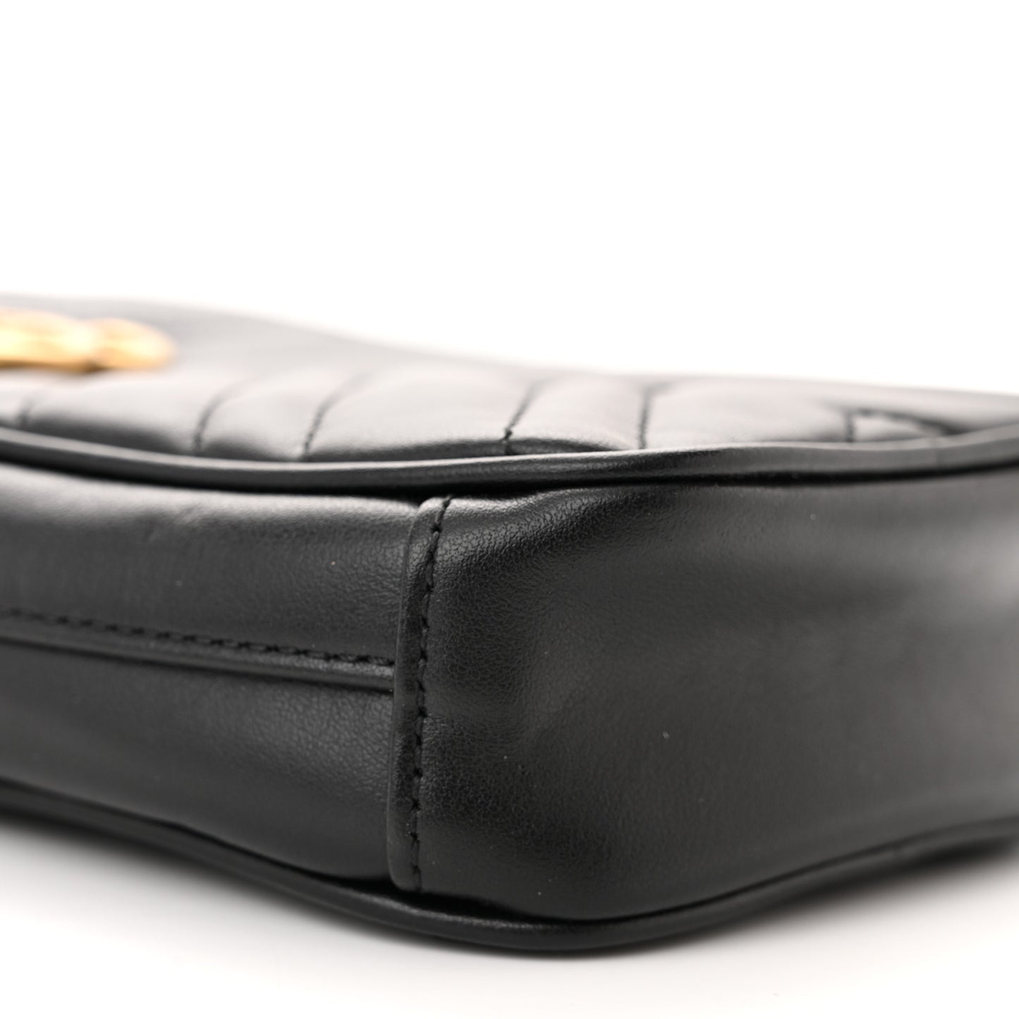 Calfskin Matelasse Mini GG Marmont Crossbody Bag Black