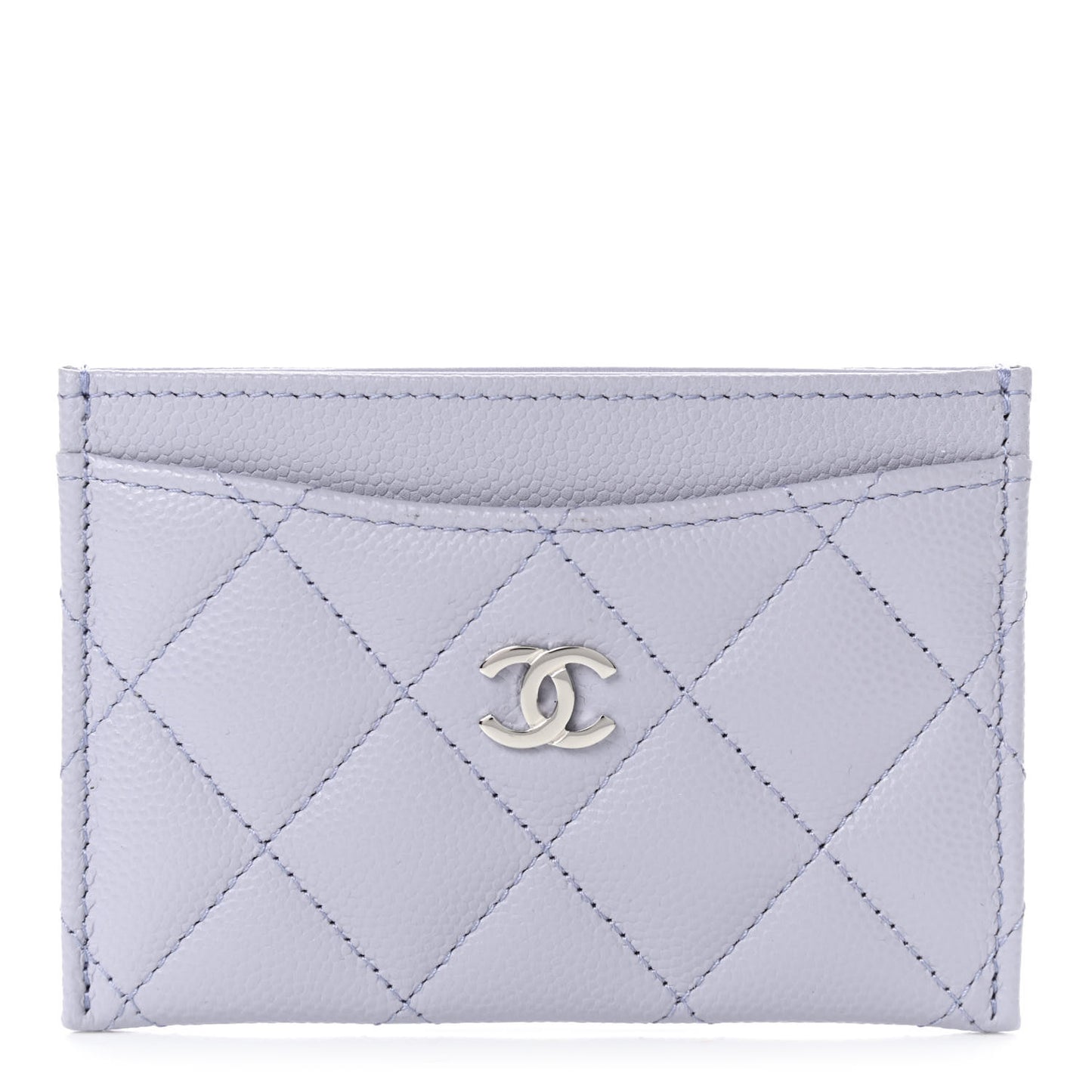Caviar Quilted Card Holder Light Purple