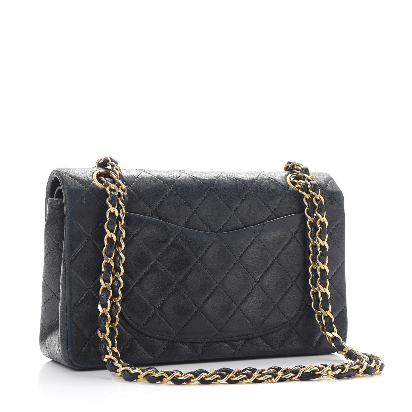 Lambskin Quilted Small Double Flap Black