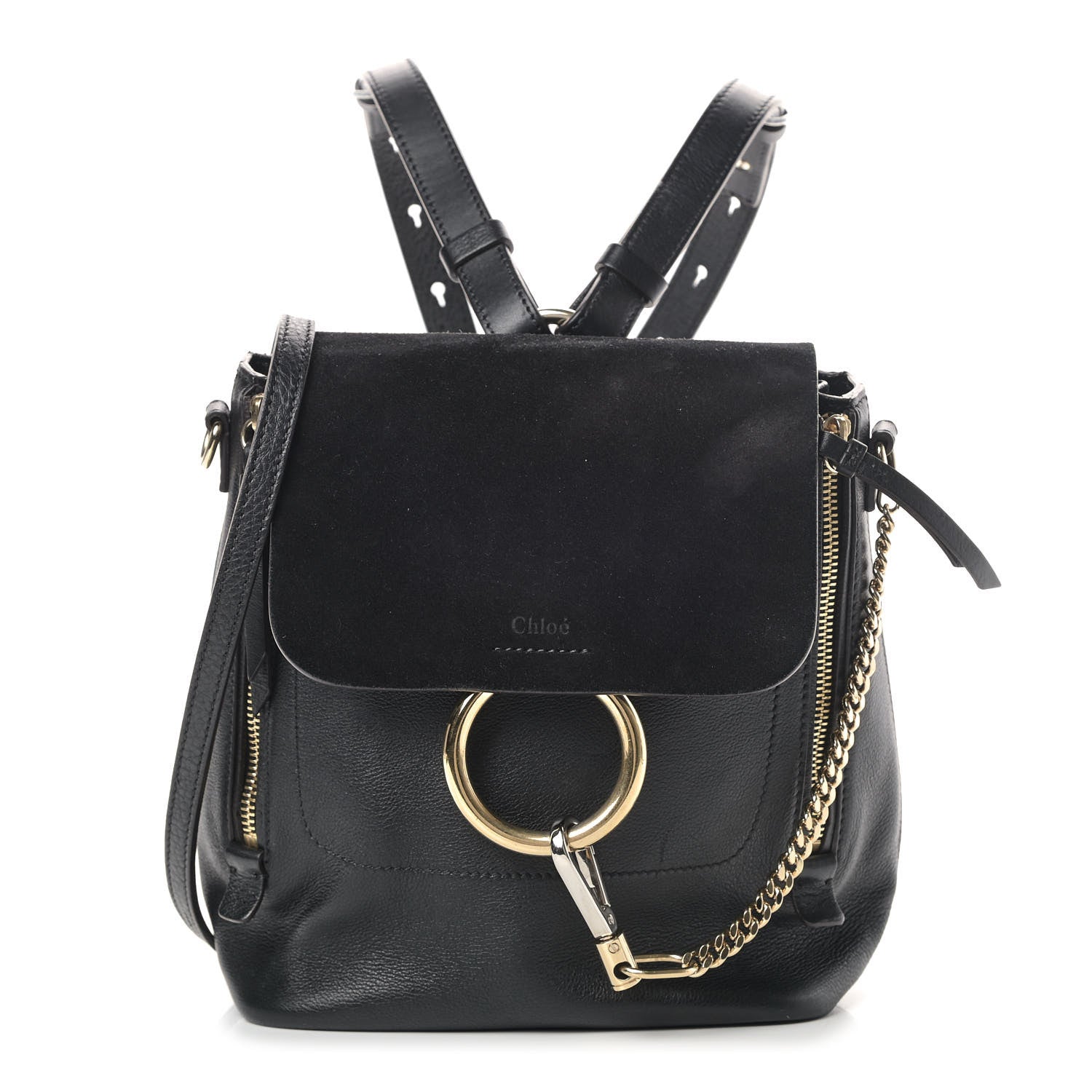 Chloe Suede Calfskin Faye Backpack Black 1 of 12