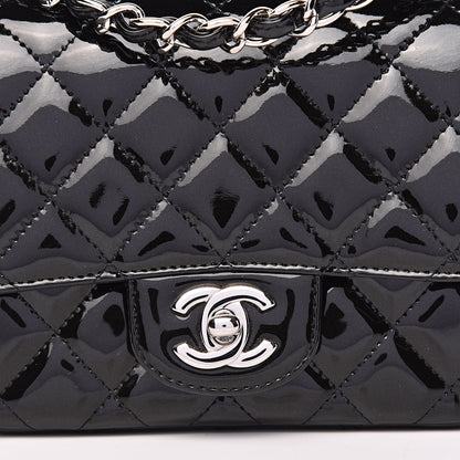 Chanel Patent Calfskin Sparkle Quilted Mini Square Flap Black 14 of 14