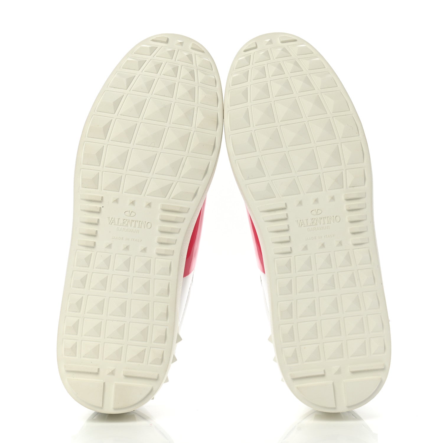 Valentino Garavani Calfskin Patent Womens Rockstud Open Sneakers 36.5 White Fuchsia 5 of 9