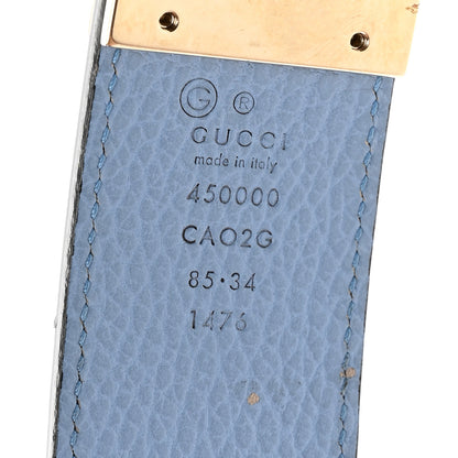 Gucci Dollar Calfskin 1973 Reversible Belt 85 34 Black Mineral Blue 3 of 5