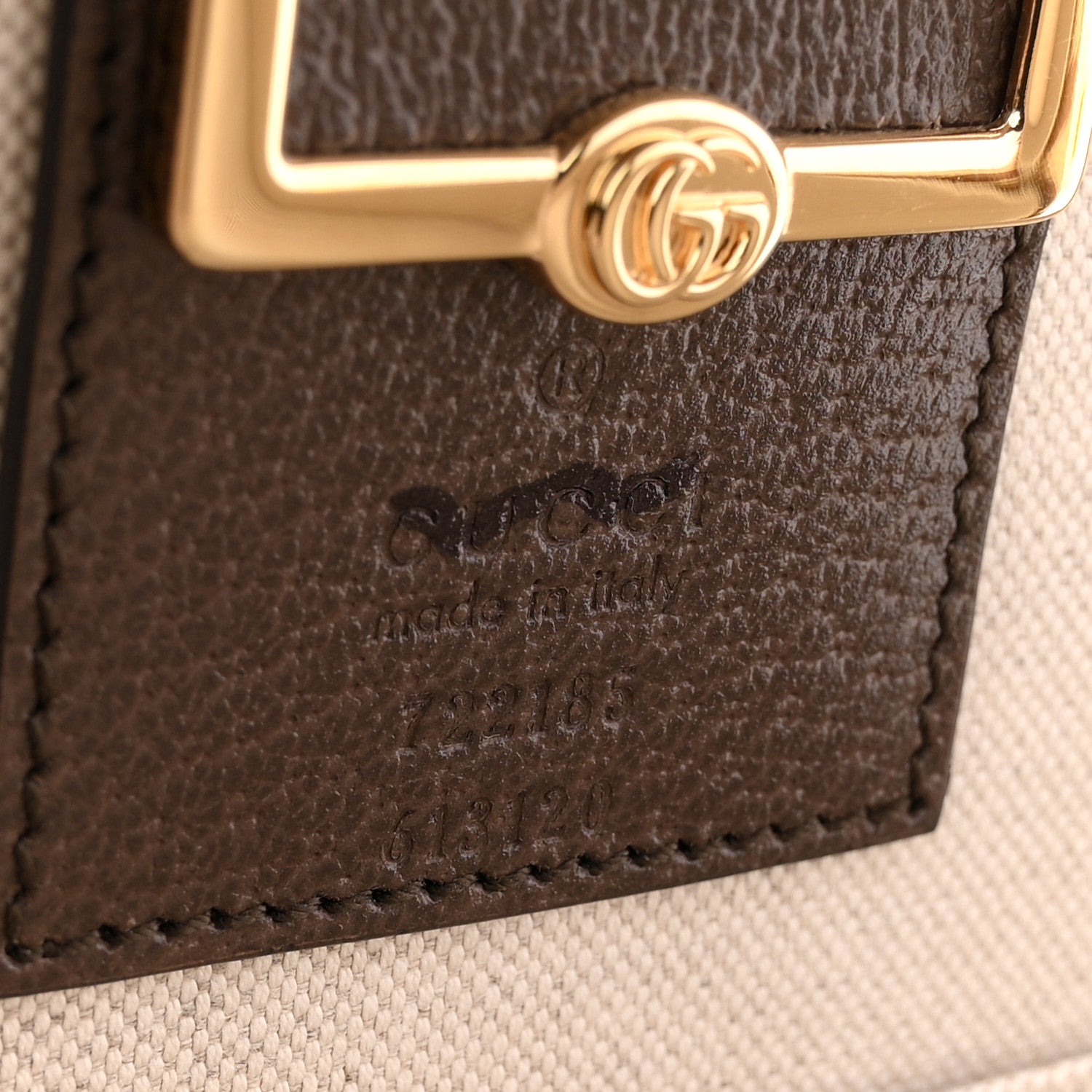 Gucci Monogram Jumbo GG Textured Dollar Calfskin Web Mini Savoy