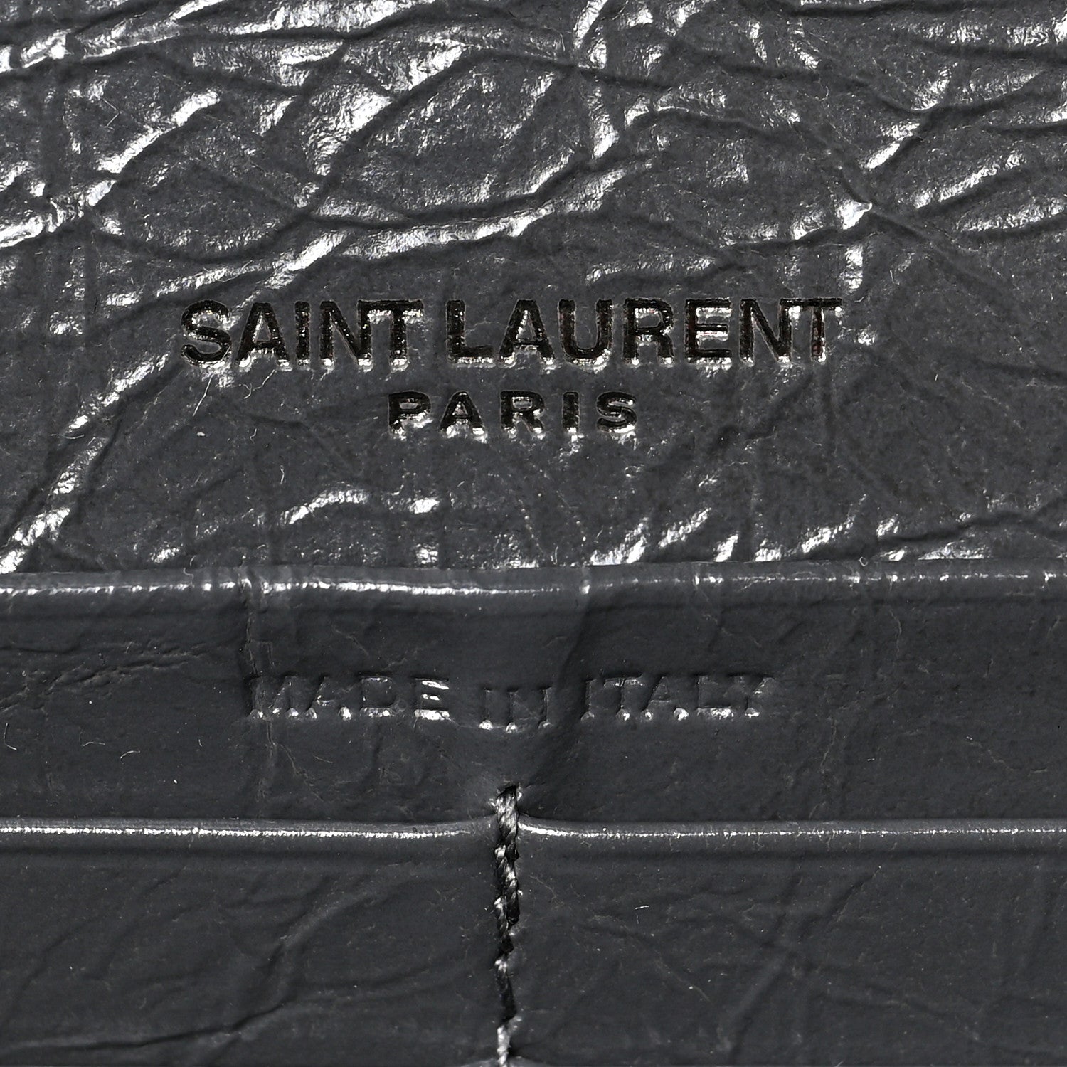 Saint Laurent Crinkled Calfskin Matelasse Monogram Niki Wallet Storm 6 of 6