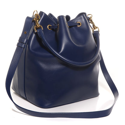 Saint Laurent Calfskin Large Emmanuelle Bucket Bag New Marine 3 of 7