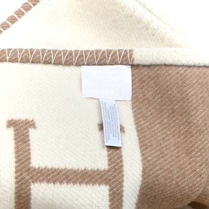 Hermes Wool Cashmere Avalon Baby Blanket Noisette Moyen White 3 of 3