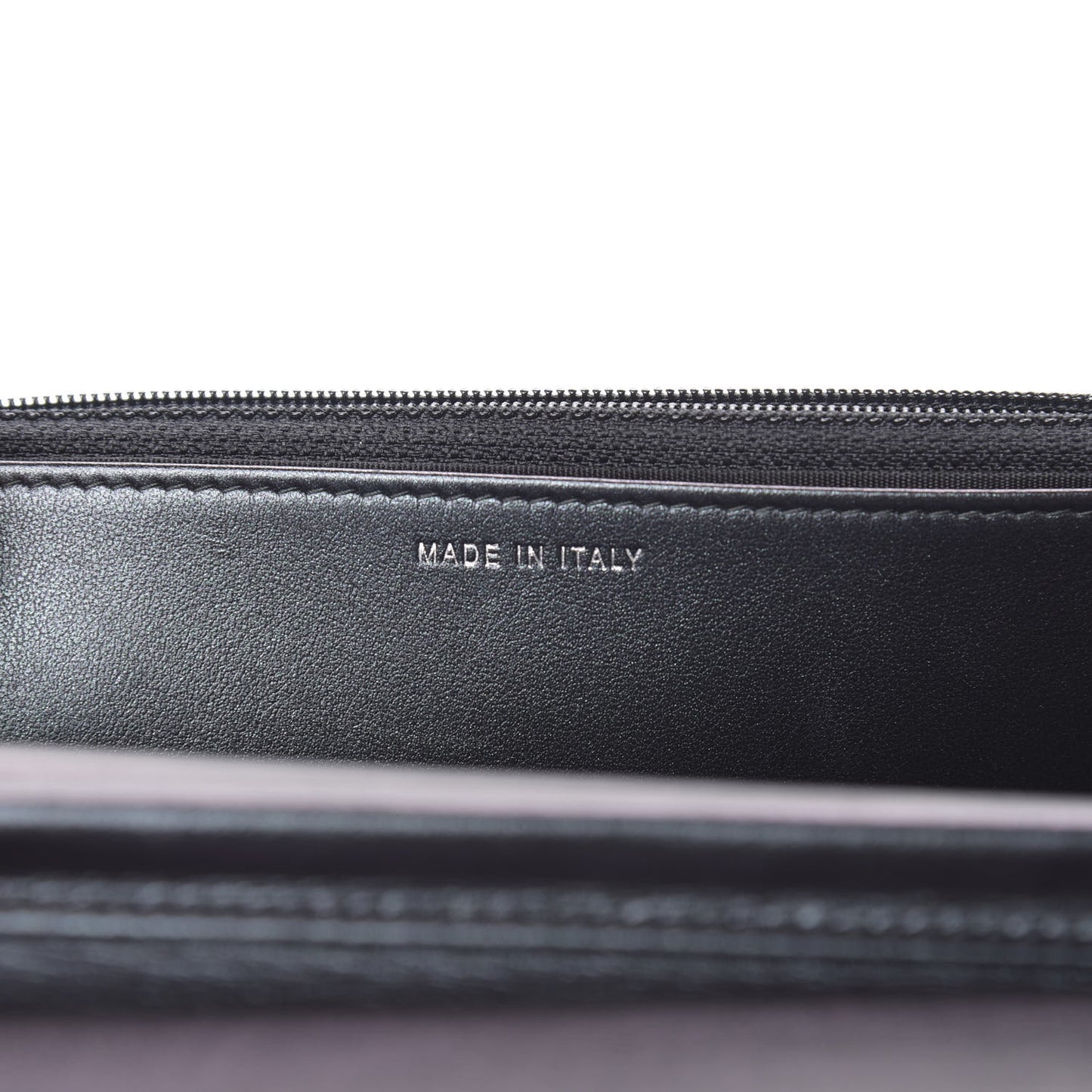 Patent Metallic Crumpled Calfskin Quilted Wallet On Chain WOC Navy