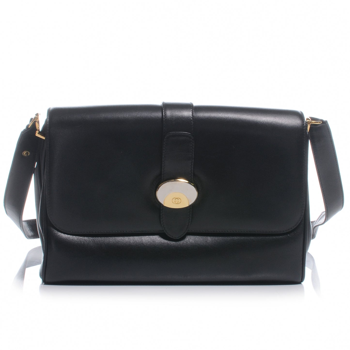Leather GG Shoulder Bag Black