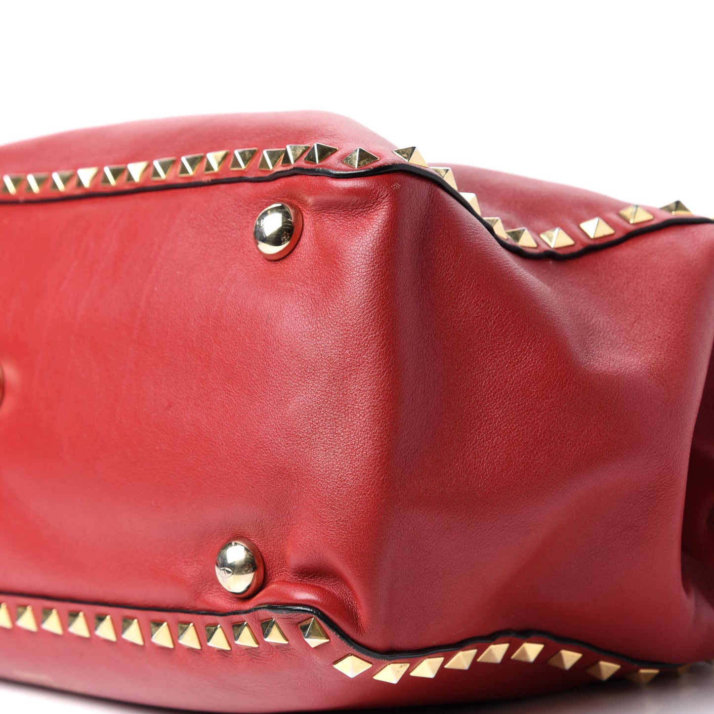 Vitello Medium Rockstud Tote Rosso Valentino
