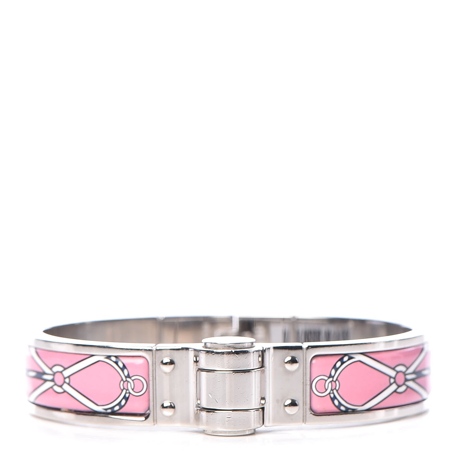Hermes Enamel Printed Narrow Charniere Cuirs Marins Hinged Bracelet S Quadrichromie 1 of 6