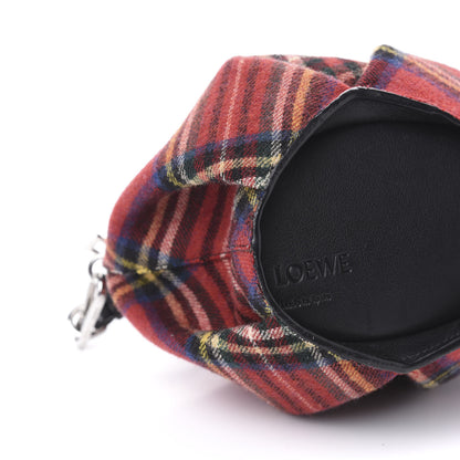 Loewe Wool Calfskin Mini Elephant Crossbody Bag Red Tartan 10 of 11