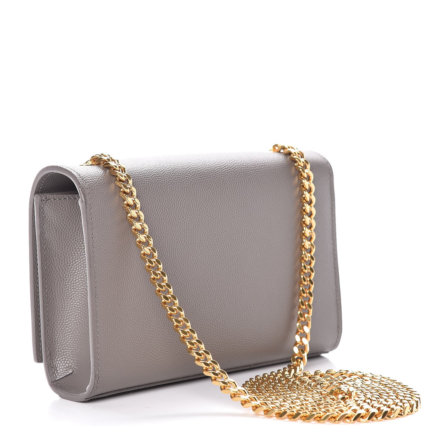 Saint Laurent Grain De Poudre Small Monogram Kate Satchel Fog 3 of 15