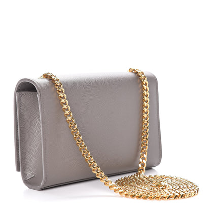 Saint Laurent Grain De Poudre Small Monogram Kate Satchel Fog 3 of 15