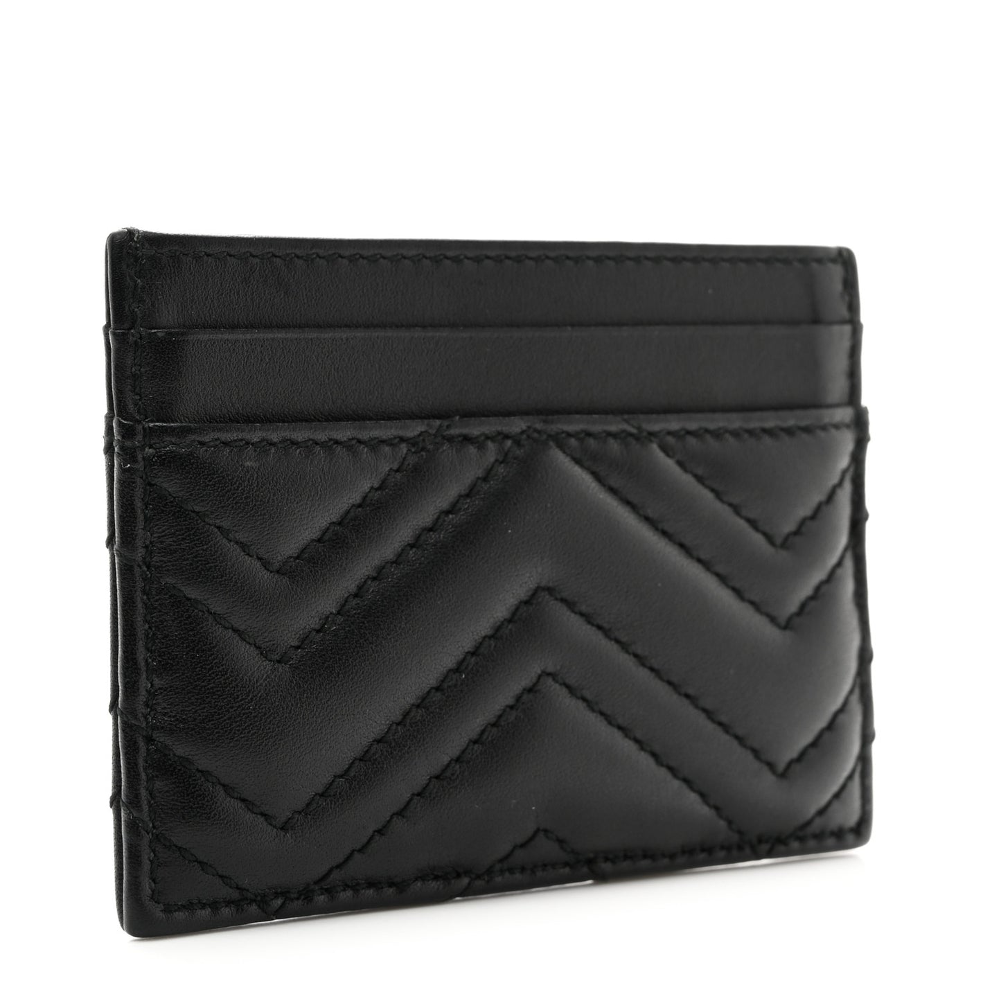 Calfskin Matelasse GG Marmont Card Holder Black