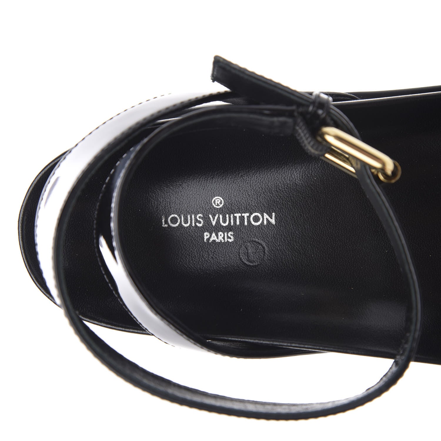 Louis Vuitton Patent Calfskin Laureate Platform Sandals 35 Black 6 of 7