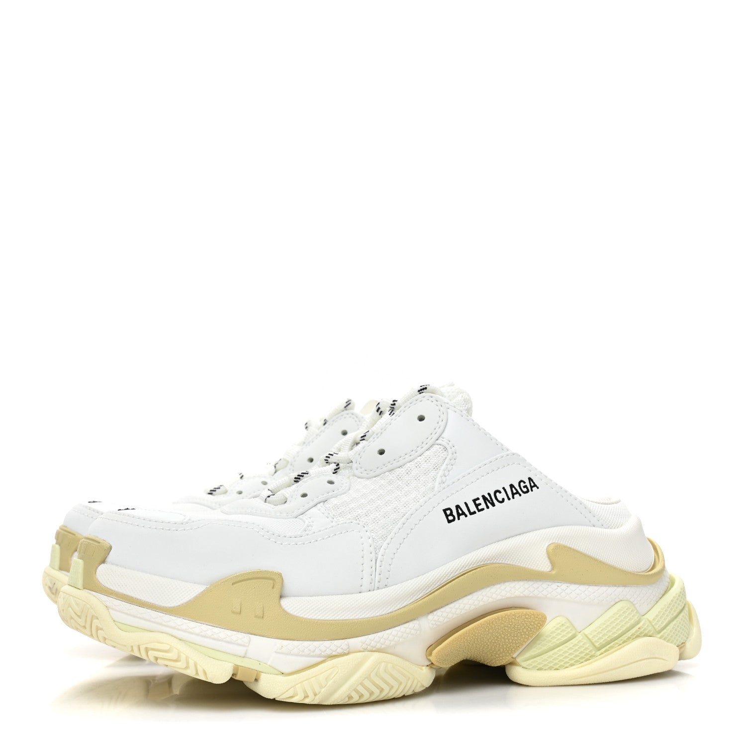 Balenciaga Fabric Mesh Clear Sole Womens Triple S Mule Sneakers 38 Beige 3 of 13