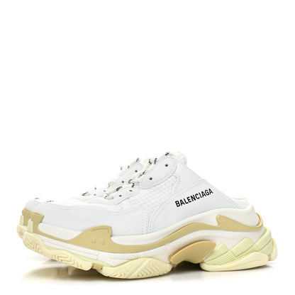 Balenciaga Fabric Mesh Clear Sole Womens Triple S Mule Sneakers 38 Beige 3 of 13