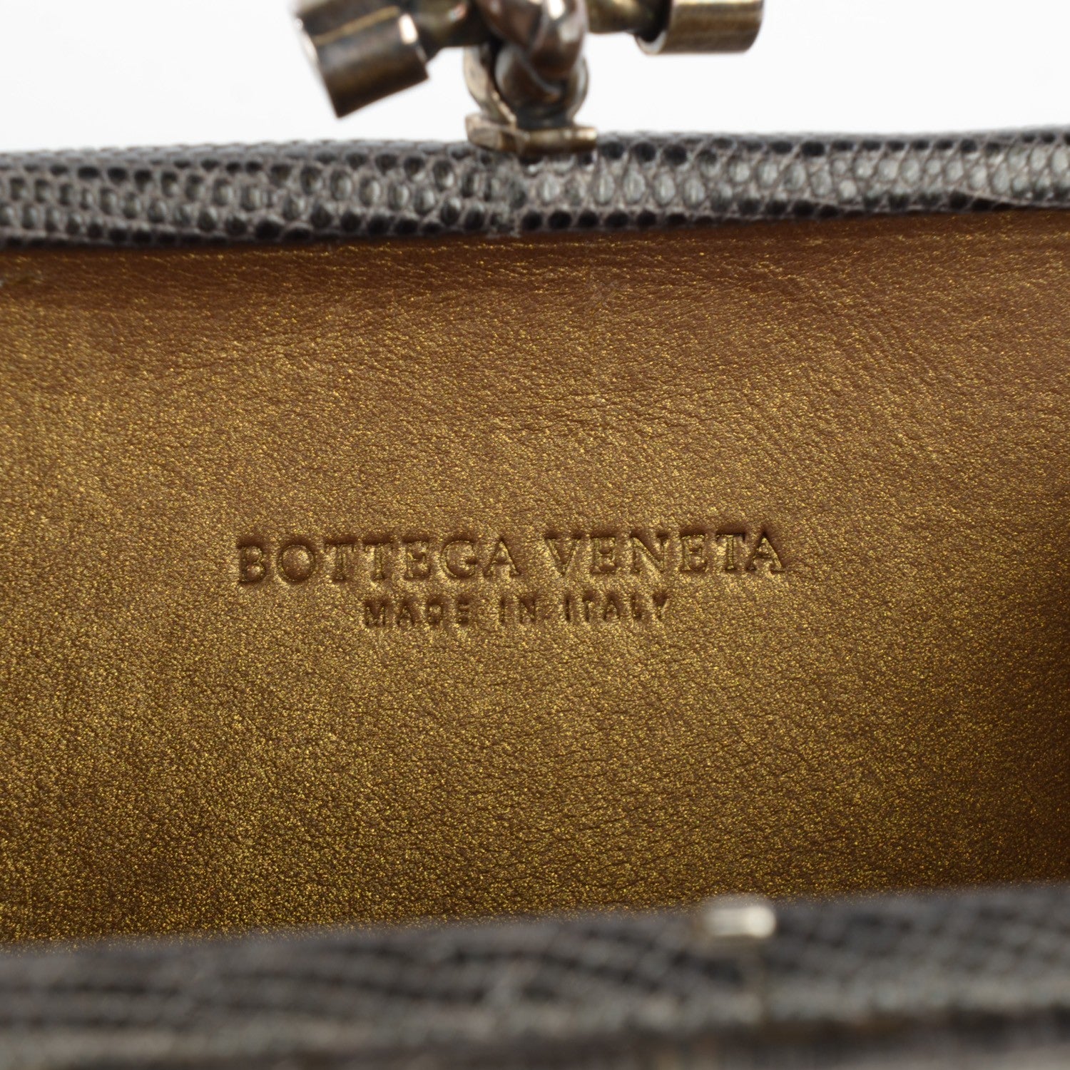 Bottega Veneta Quarzo Chiaro Lizard Knot Clutch Silver 5 of 7