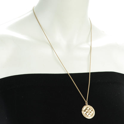 Chanel Medallion CC Quilted Pendant Necklace Gold 2 of 5