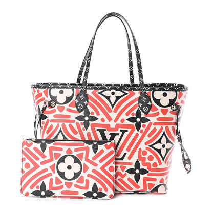 Louis Vuitton Monogram Giant Crafty Neverfull MM Creme Rouge Black 1 of 8