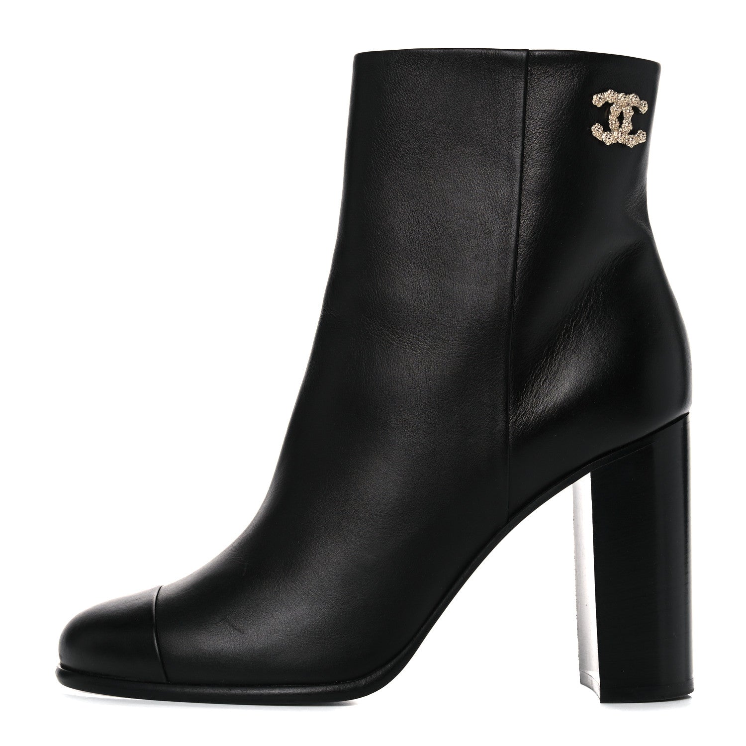 Chanel Calfskin CC Ankle Boots 41 Black 1 of 15