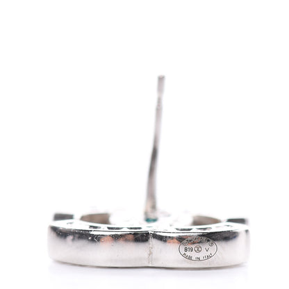 Chanel Baguette Crystal CC Earrings Silver 4 of 5