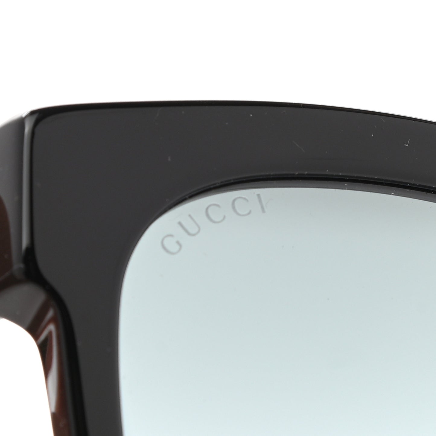 Acetate Square Frame Web Glitter Sunglasses GG0034S Black Green