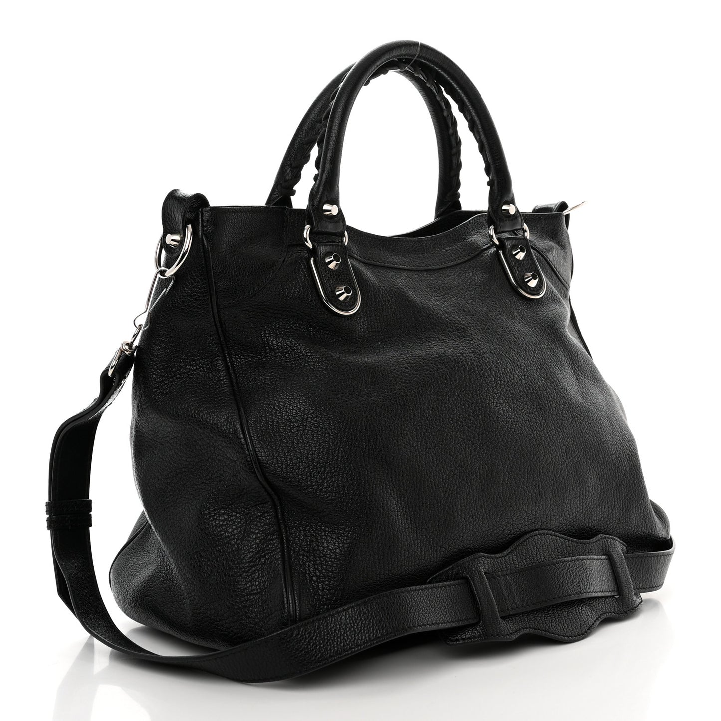 Chevre Silver Metallic Edge Hardware Velo Black