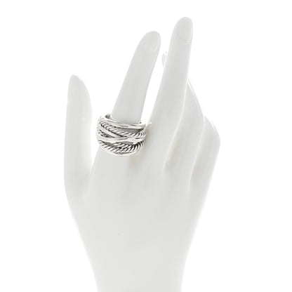 David Yurman Sterling Silver 18mm Wide Crossover Cable Ring 58 8.25 2 of 4