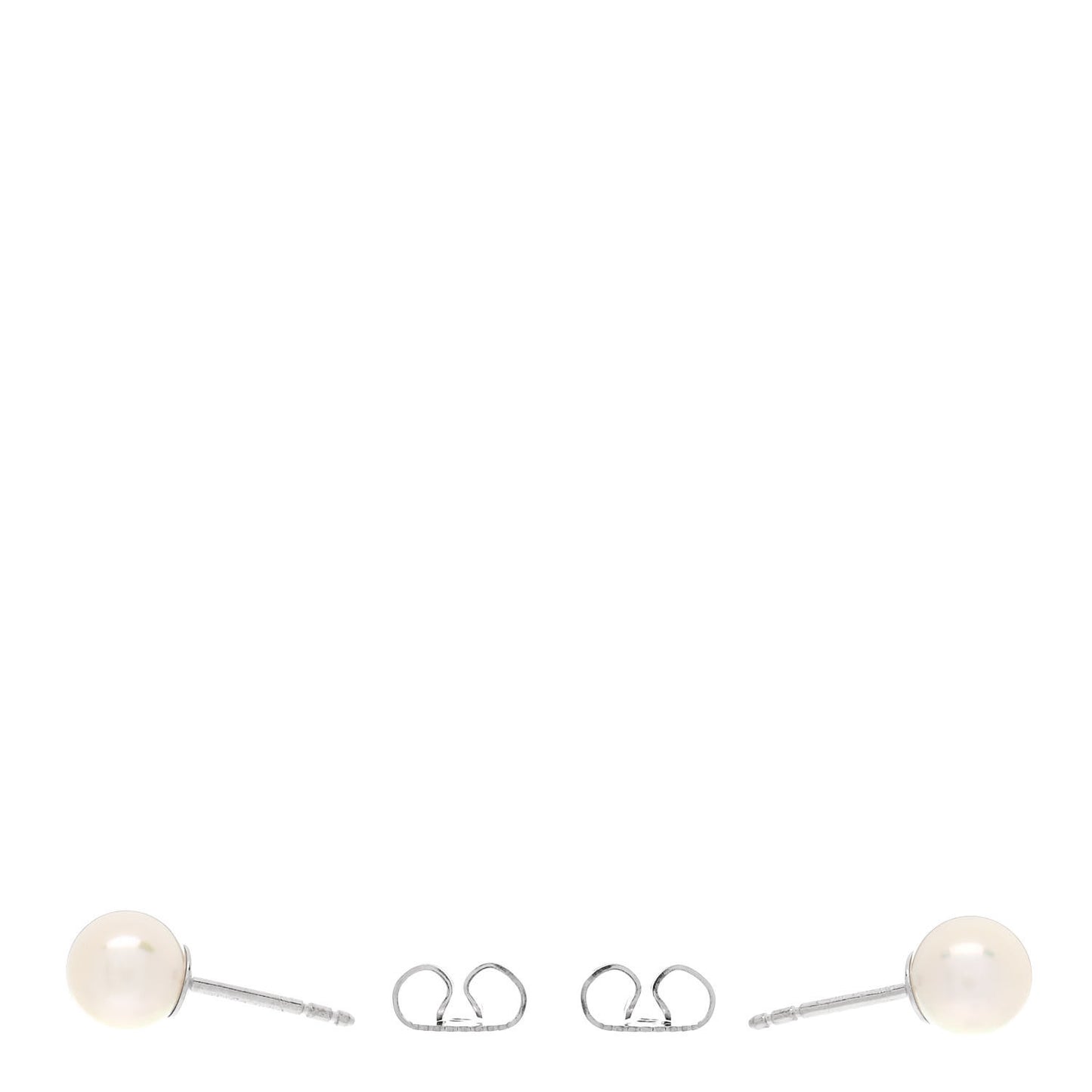 18K White Gold Akoya Cultured Pearl 6-6.5mm Signature Earrings