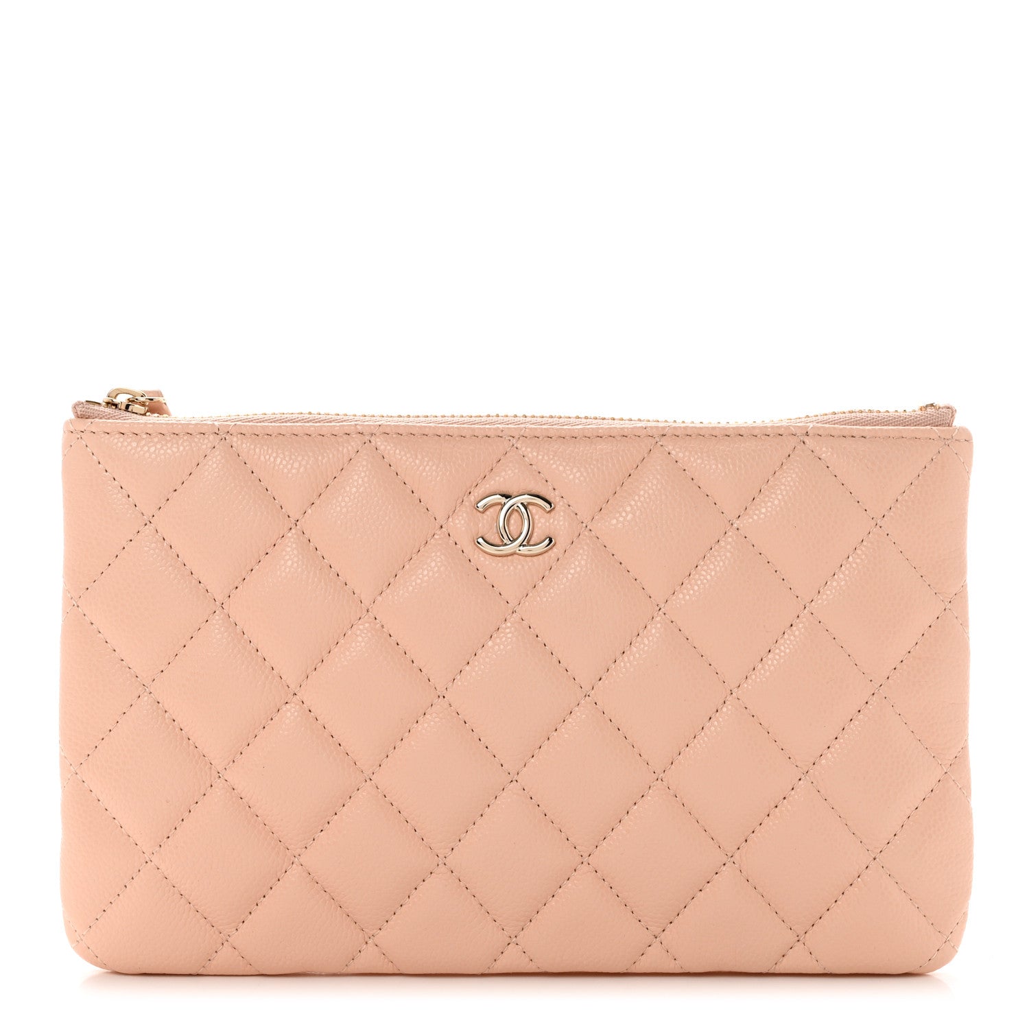 Chanel Caviar Quilted Cosmetic Case Beige 1 of 8