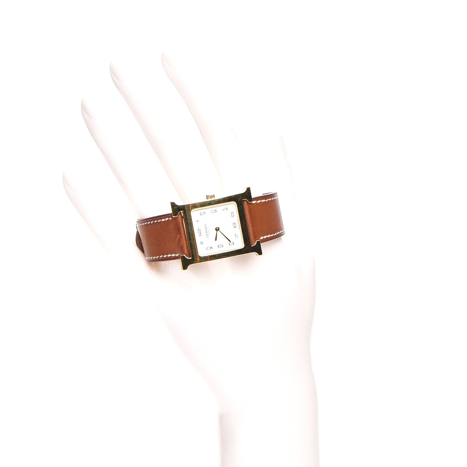Hermes Stainless Steel Barenia 26mm Heure H Hour Quartz Watch Fauve 2 of 12
