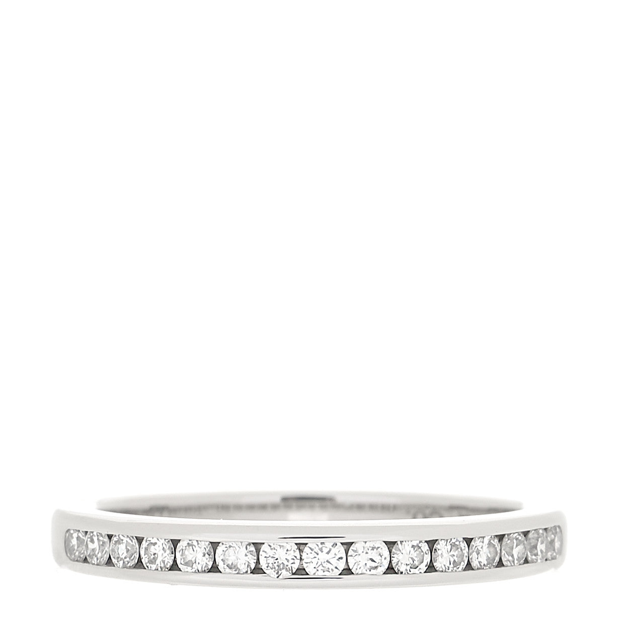 Tiffany Platinum Diamond 2.5mm Half Circle Wedding Band Ring 47 4.25 1 of 5