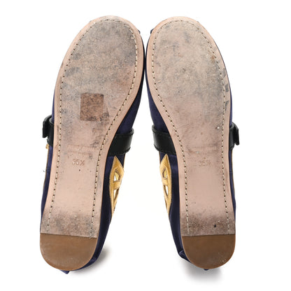 Miu Miu Nappa Silk Raso Ballerina Mules 35.5 Baltico Oro 6 of 9