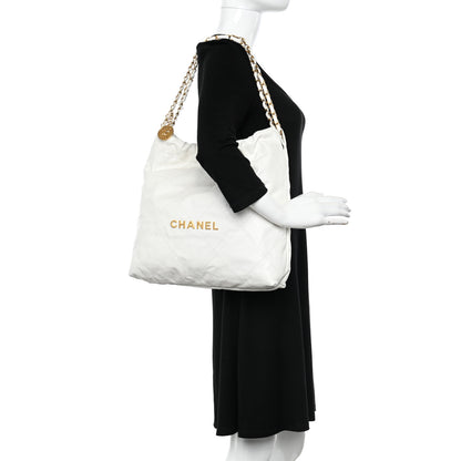Chanel Shiny Calfskin Quilted Chanel 22 White 2 of 12