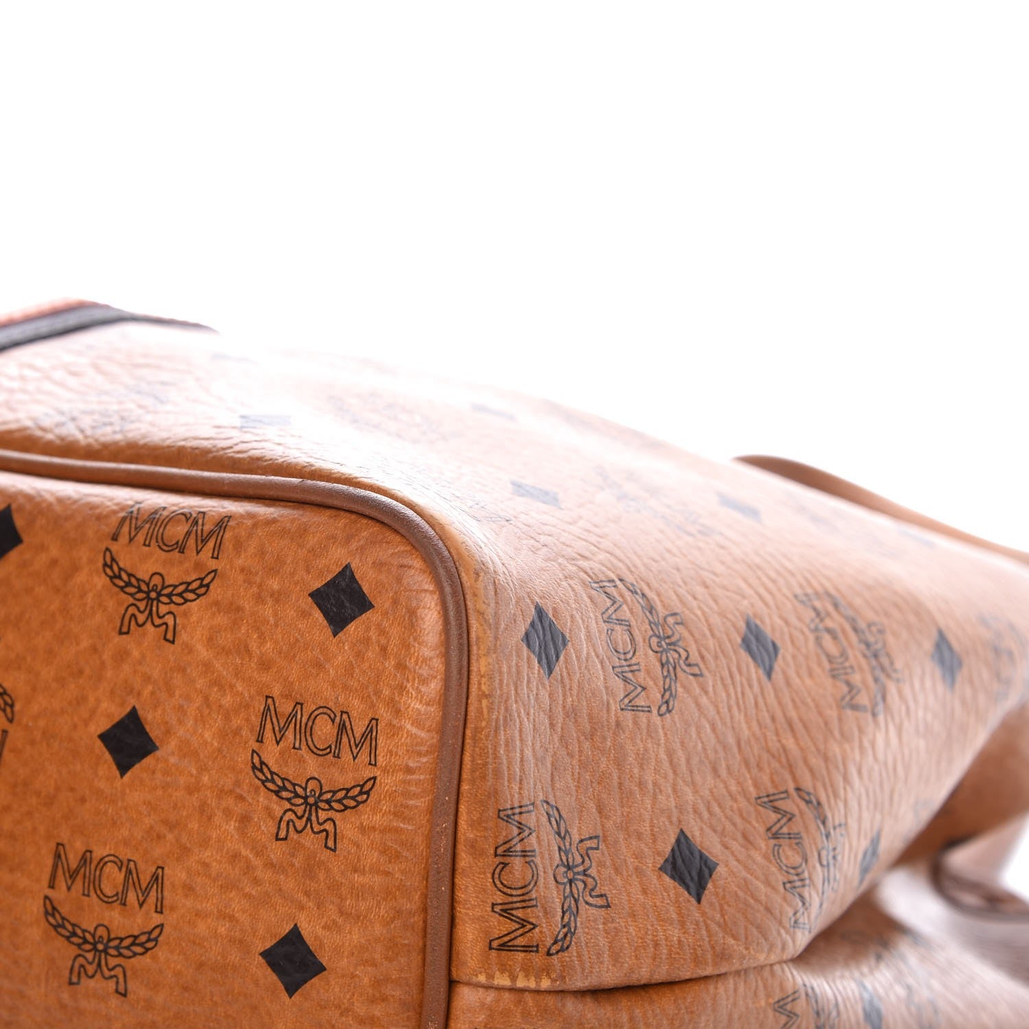 MCM Visetos Rudic Shopper Tote Cognac Orange 12 of 15