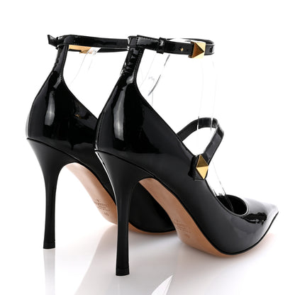 Valentino Garavani Patent Tiptoe Ankle Strap 100mm Pumps 40 Black 5 of 10