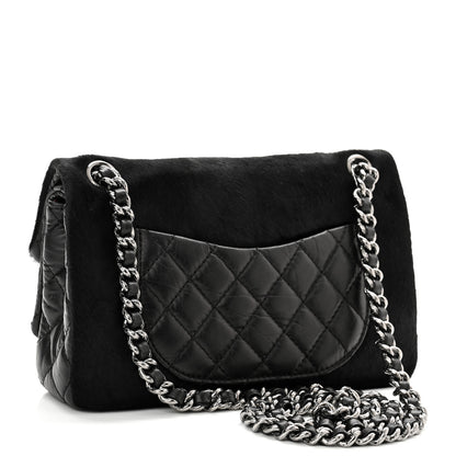 Chanel Aged Calfskin Miss Pony Fur Medium Flap Black 2 of 9