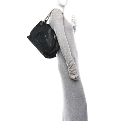 Gucci Pebbled Calfskin Medium Soho Chain Shoulder Bag Black 2 of 10