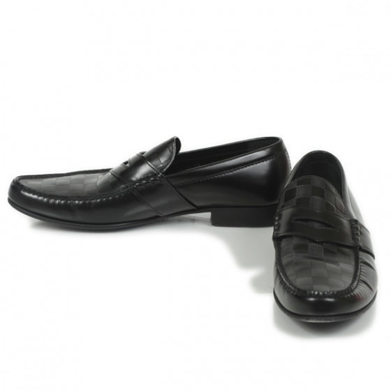 Louis Vuitton Damier Santiago Mens Loafers 10 Black 1 of 10