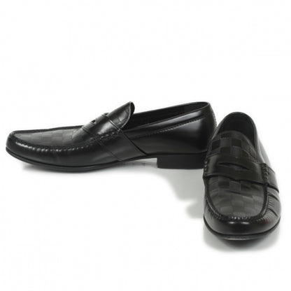 Louis Vuitton Damier Santiago Mens Loafers 10 Black 1 of 10