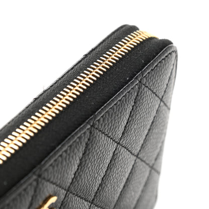 Chanel Caviar Quilted Large Gusset Zip Around Wallet Black 9 of 10