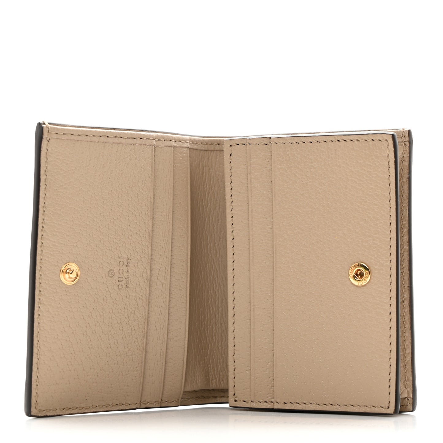 GG Supreme Monogram Textured Dollar Calfskin Web Ophidia Card Case Beige Mystic White Oatmeal