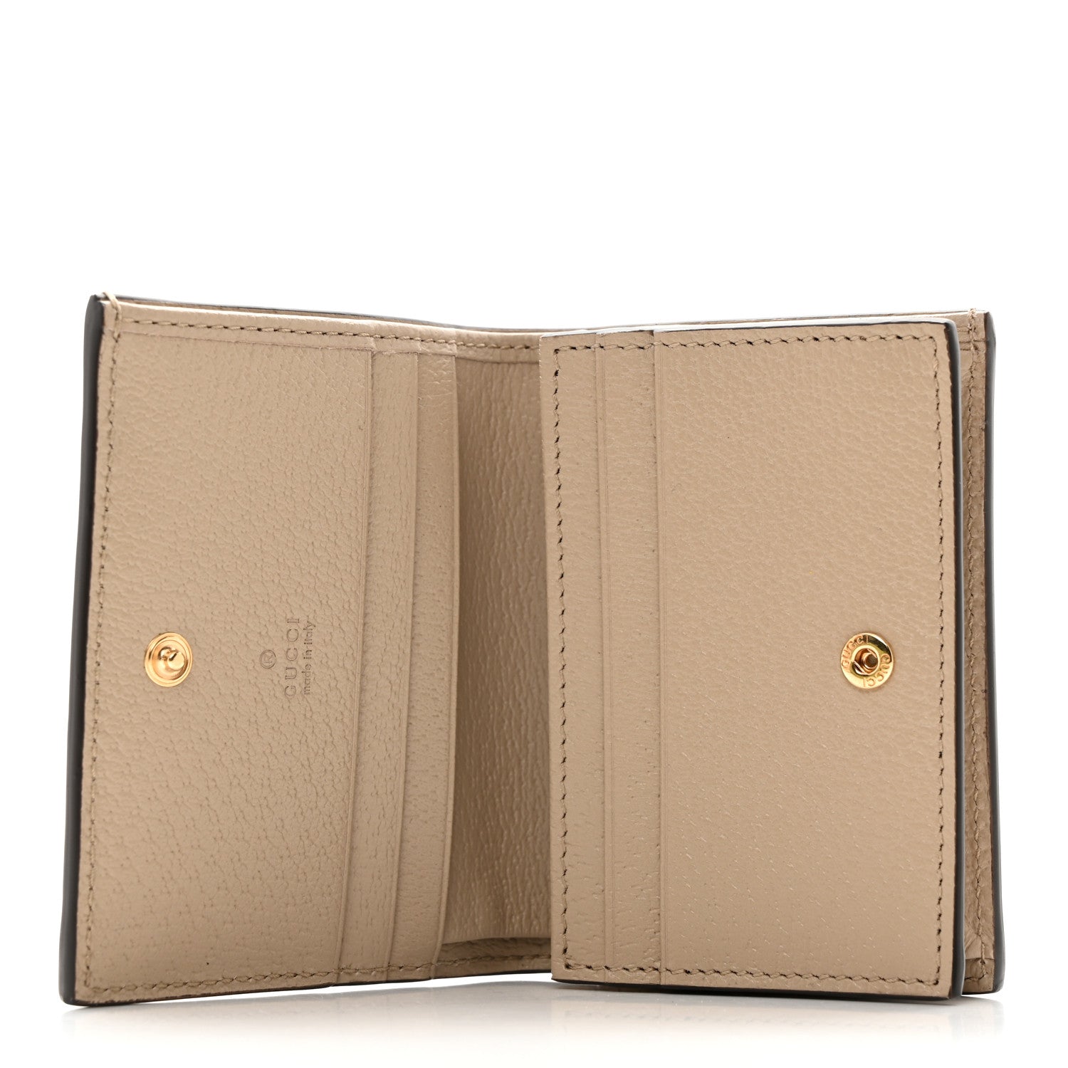 Gucci GG Supreme Monogram Textured Dollar Calfskin Web Ophidia Card Case Beige Mystic White Oatmeal 5 of 8